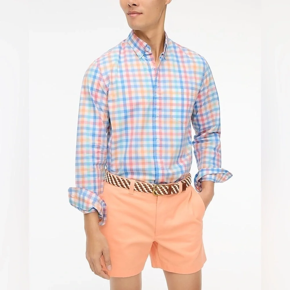J Crew Slim gingham flex casual shirt Item BP987